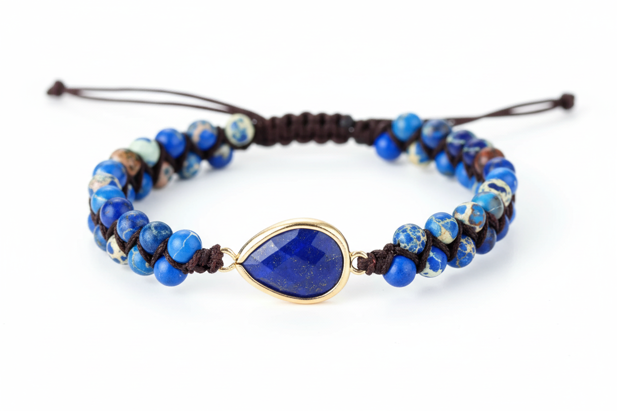 Lapis Lazuli Teadrop Charm Bracelet