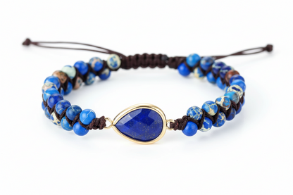 Lapis Lazuli Teadrop Charm Bracelet
