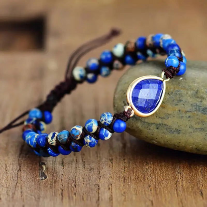 Lapis Lazuli Teadrop Charm Bracelet