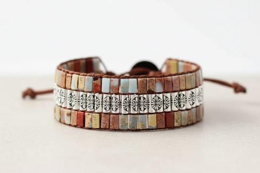 Earth Antique Statement Wristband Bracelet