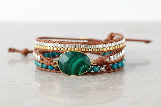 Malachite Stone Statement Bracelet