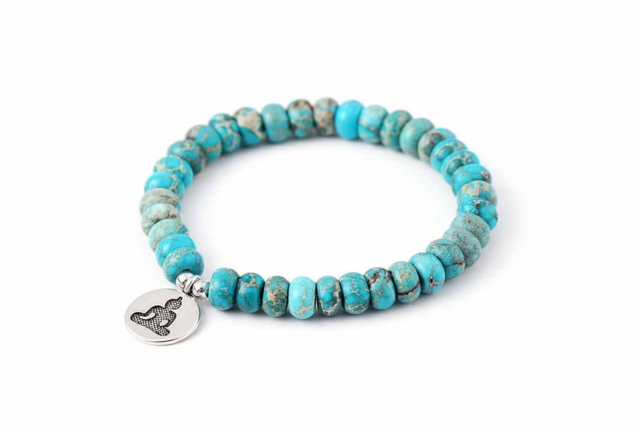 Imperial Jasper Turquoise Buddha Bracelet