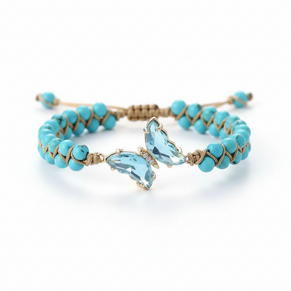 Turquoise Crystal Butterfly Bracelet