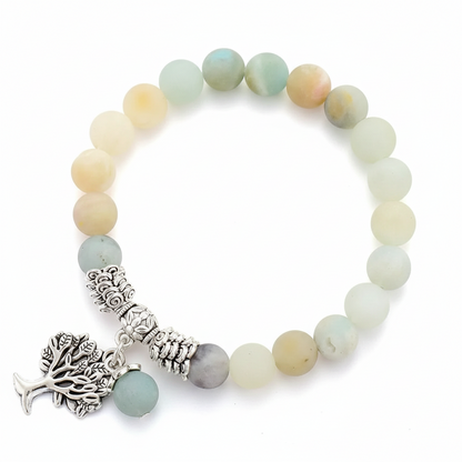 Tree of Life Amazonite Charm Bracelet