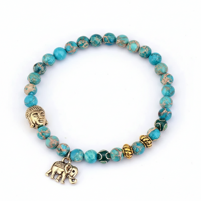 Elephant & Buddha Meditation Charm Bracelet