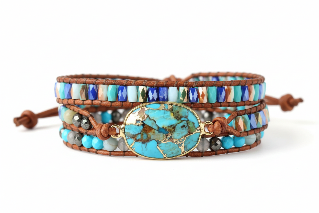 Gold Line Turquoise Bracelet