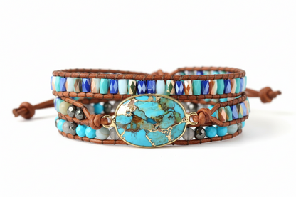 Gold Line Turquoise Bracelet