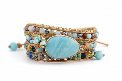 Amazonite Statement Wrap Bracelet