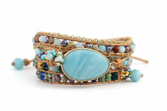 Amazonite Statement Wrap Bracelet