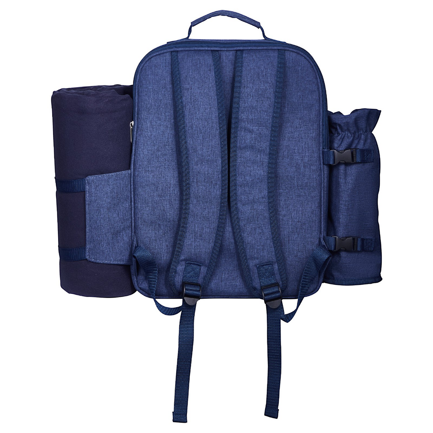 VEVOR Picnic Backpack for 4 with Insulated Cooler, Detachable Bottle Holder, Blanket, Plates & Cutlery - Navy Blue