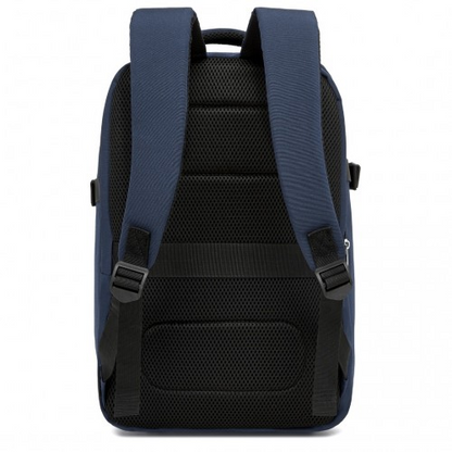 Kono 20L Cabin Backpack with Red Trim - Fits 15.6” Laptop, Water-Resistant Travel Daypack with Luggage Strap - Navy