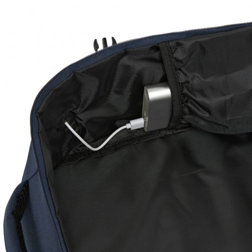 Kono 20L Cabin Backpack with Red Trim - Fits 15.6” Laptop, Water-Resistant Travel Daypack with Luggage Strap - Navy