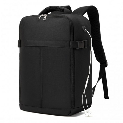 Kono Urban Smart 15L Carry-On Backpack with Luggage Strap – Ideal for Travel, Work & Daily Commute - Black