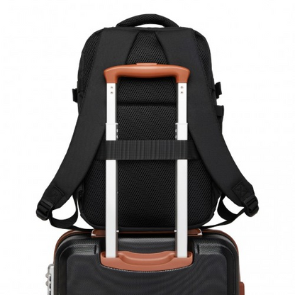 Kono Urban Smart 15L Carry-On Backpack with Luggage Strap – Ideal for Travel, Work & Daily Commute - Black