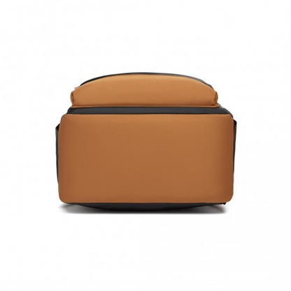 Kono Casual Contemporary Backpack with Laptop Sleeve & Padded Straps - Black and Brown