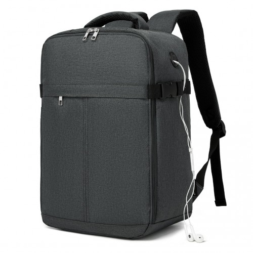 Kono Urban Smart 15L Carry-On Backpack with Luggage Strap – Ideal for Travel, Work & Daily Commute - Dark Grey