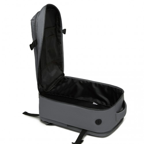 Kono 20L Cabin Backpack - Water-Resistant Travel Daypack with Red Trim for 15.6” Laptop - Grey