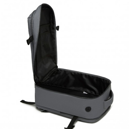 Kono 20L Cabin Backpack - Water-Resistant Travel Daypack with Red Trim for 15.6” Laptop - Grey