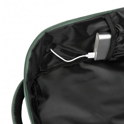 Kono 20L Cabin Backpack with Red Trim for 15.6” Laptop – Water-Resistant Travel Daypack with Luggage Strap - Green