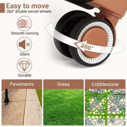 Kono 20-Inch Lightweight Scratch-Resistant Cabin Suitcase with TSA Lock & Elegant Brown Accents - Black/Brown