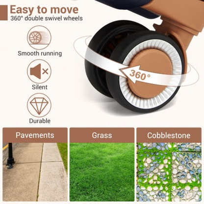 Kono 20-Inch Modern Scratch-Resistant Cabin Suitcase with TSA Lock & Stylish Brown Accents - Navy and Brown