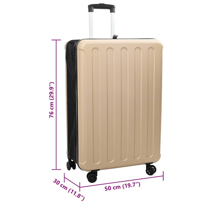 vidaXL Suitcase Folding Champagne 50 x 30 x 76 cm ABS Plastic