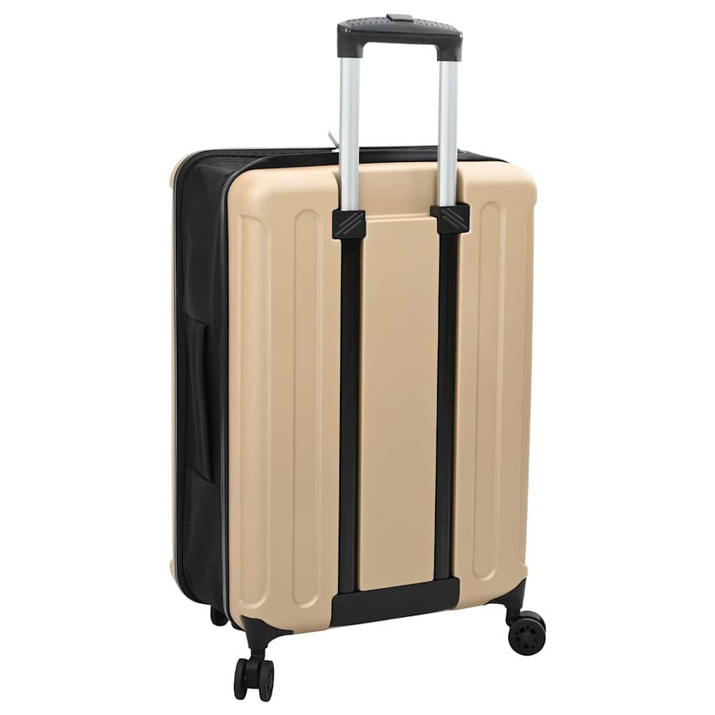 vidaXL Suitcase Folding Champagne 43 x 27 x 66 cm ABS Plastic