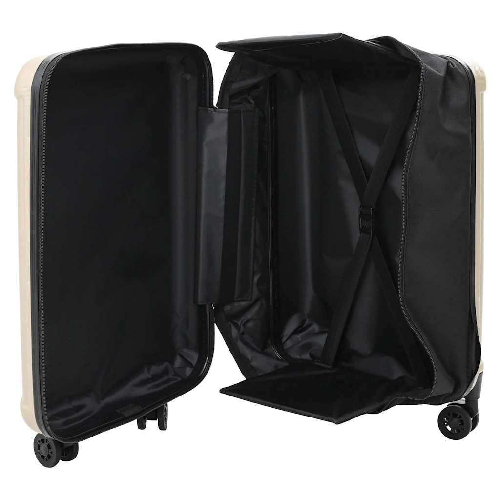 vidaXL Suitcase Folding - Champagne 34 x 23 x 55.5 cm - Durable ABS Plastic, Modern & Travel-Friendly