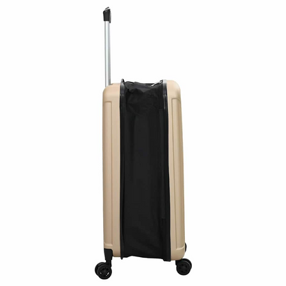 vidaXL Suitcase Folding - Champagne 34 x 23 x 55.5 cm - Durable ABS Plastic, Modern & Travel-Friendly