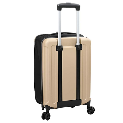 vidaXL Suitcase Folding - Champagne 34 x 23 x 55.5 cm - Durable ABS Plastic, Modern & Travel-Friendly