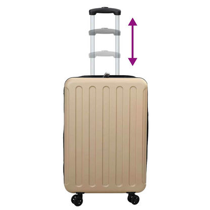 vidaXL Suitcase Folding - Champagne 34 x 23 x 55.5 cm - Durable ABS Plastic, Modern & Travel-Friendly