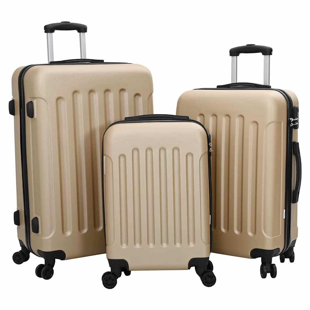 vidaXL Suitcase with Lock 3 pcs Champagne 50 x 31 x 78 cm ABS Plastic