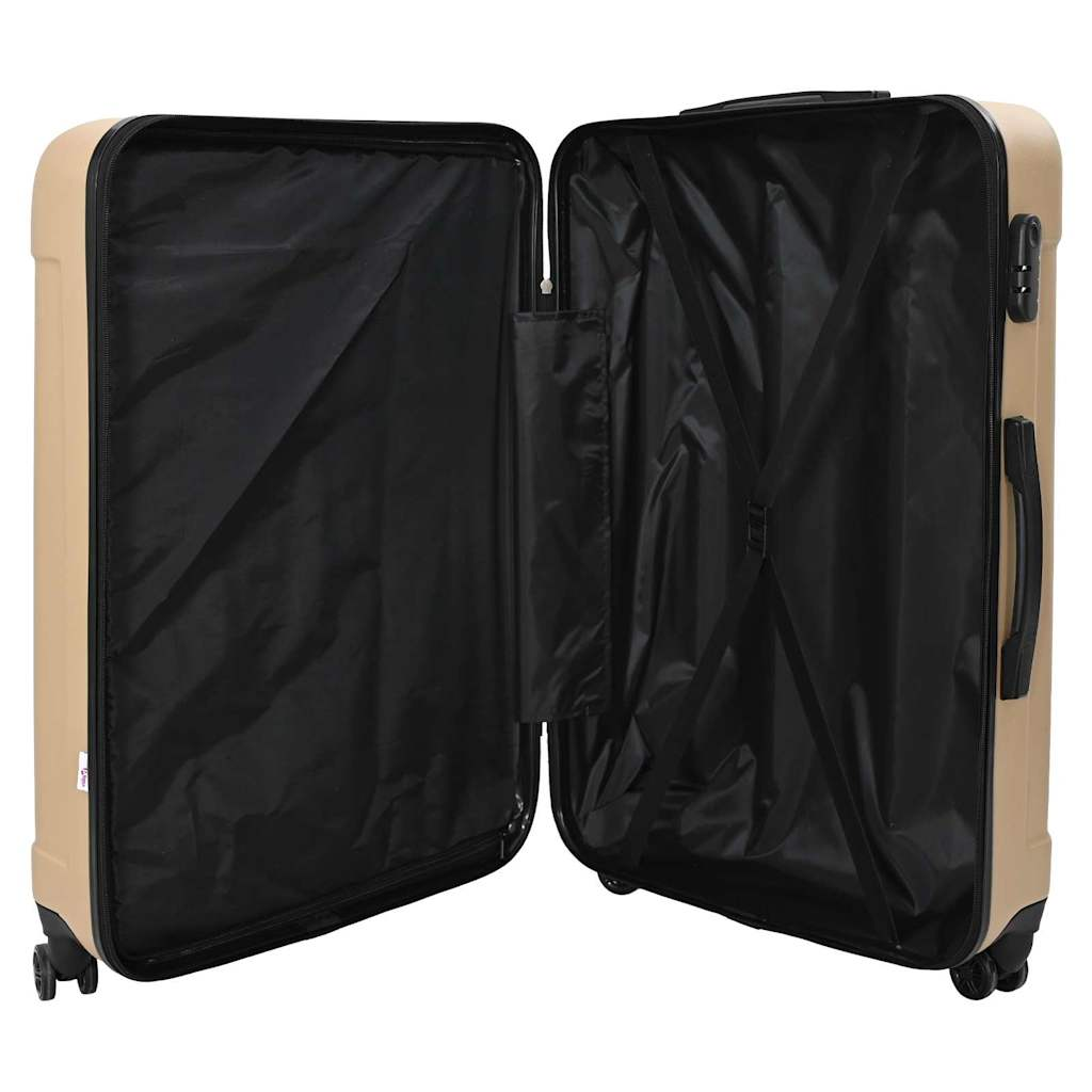 vidaXL Suitcase with Lock 3 pcs Champagne 50 x 31 x 78 cm ABS Plastic
