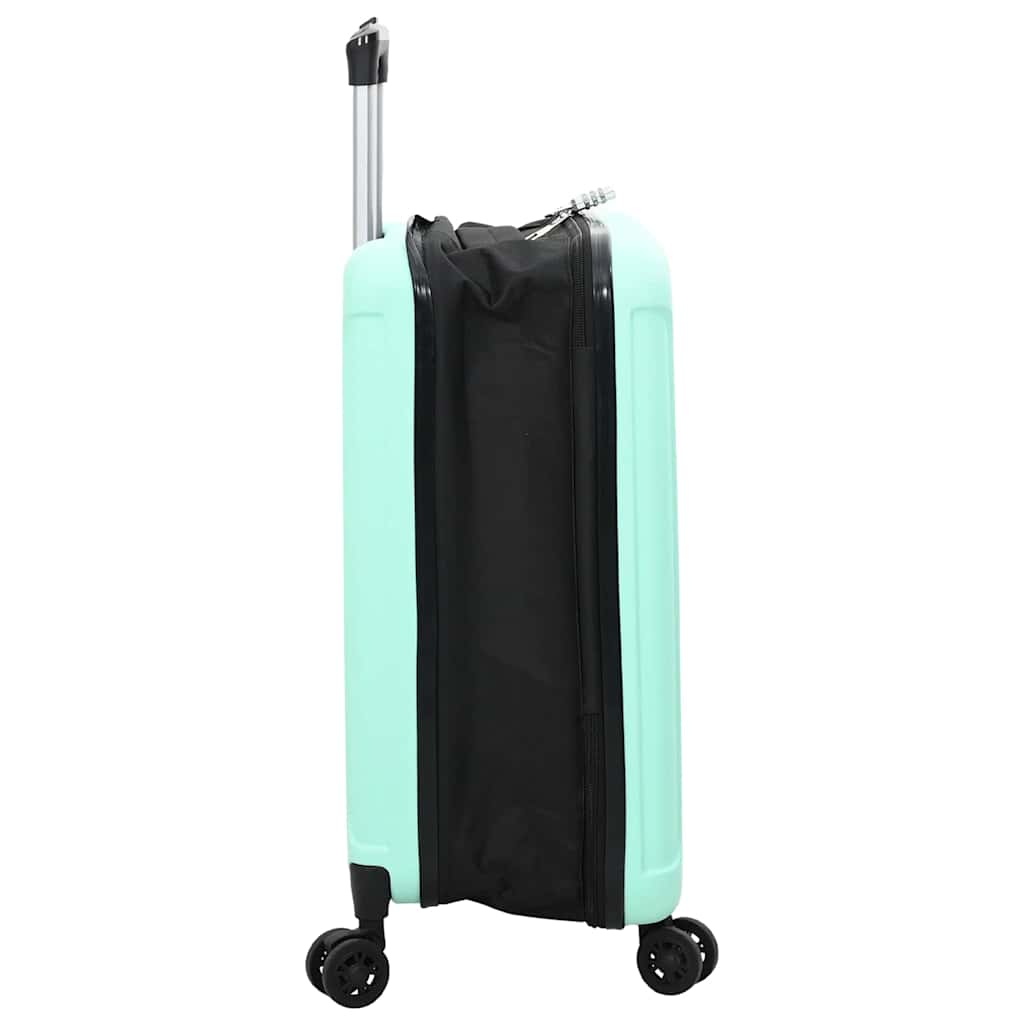 vidaXL Suitcase Folding Mint Green - Durable 34 x 23 x 55.5 cm ABS Plastic Travel Luggage