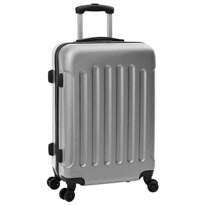 vidaXL Suitcase with Lock 3 pcs Silver 50 x 31 x 78 cm ABS Plastic