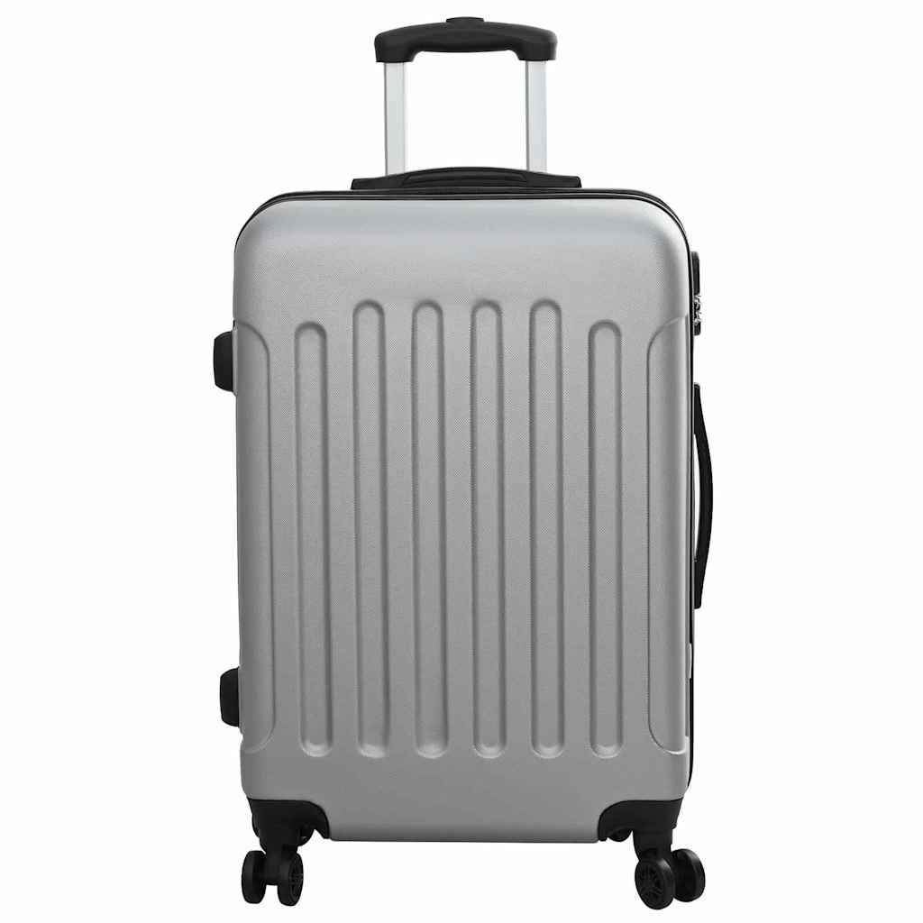 vidaXL Suitcase with Lock 3 pcs Silver 50 x 31 x 78 cm ABS Plastic