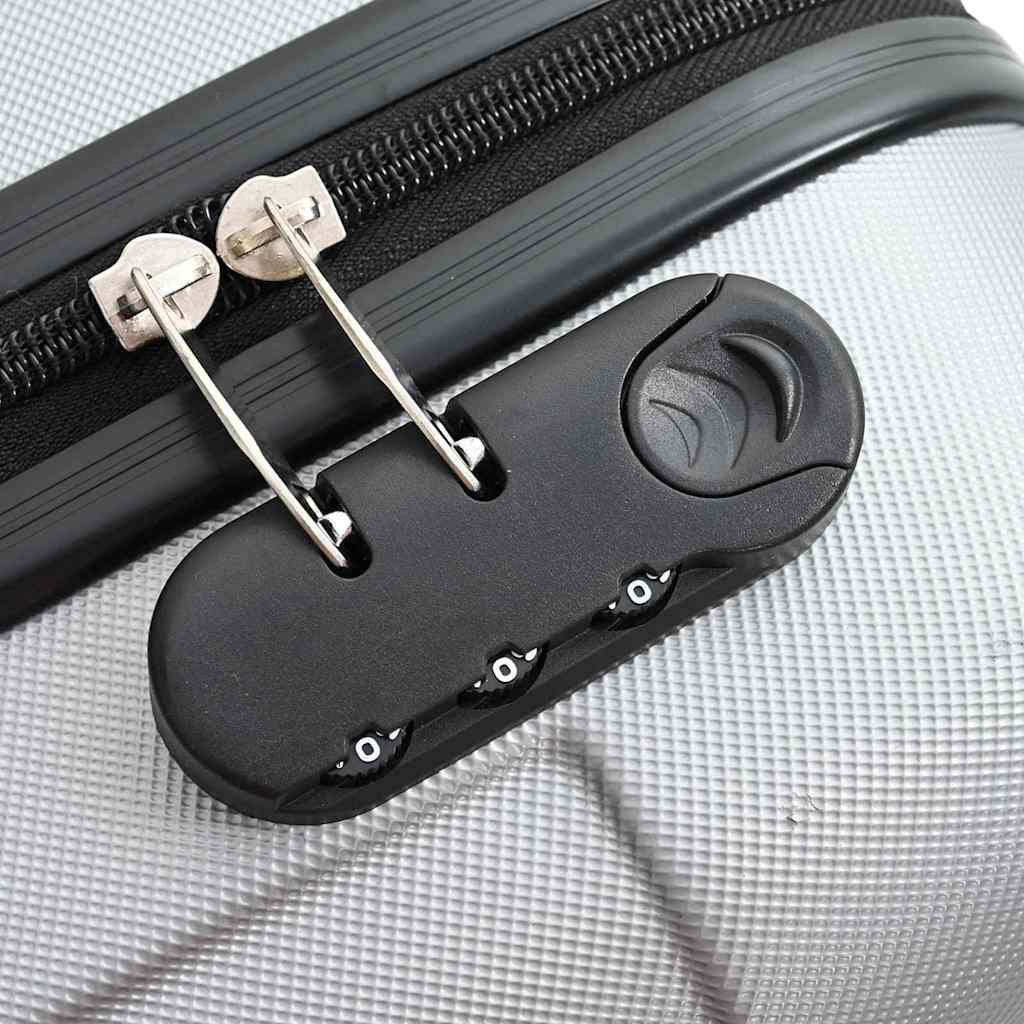 vidaXL Suitcase with Lock 3 pcs Silver 50 x 31 x 78 cm ABS Plastic