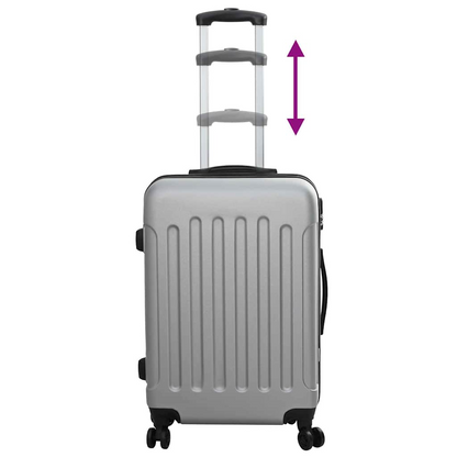 vidaXL Suitcase with Lock 3 pcs Silver 50 x 31 x 78 cm ABS Plastic