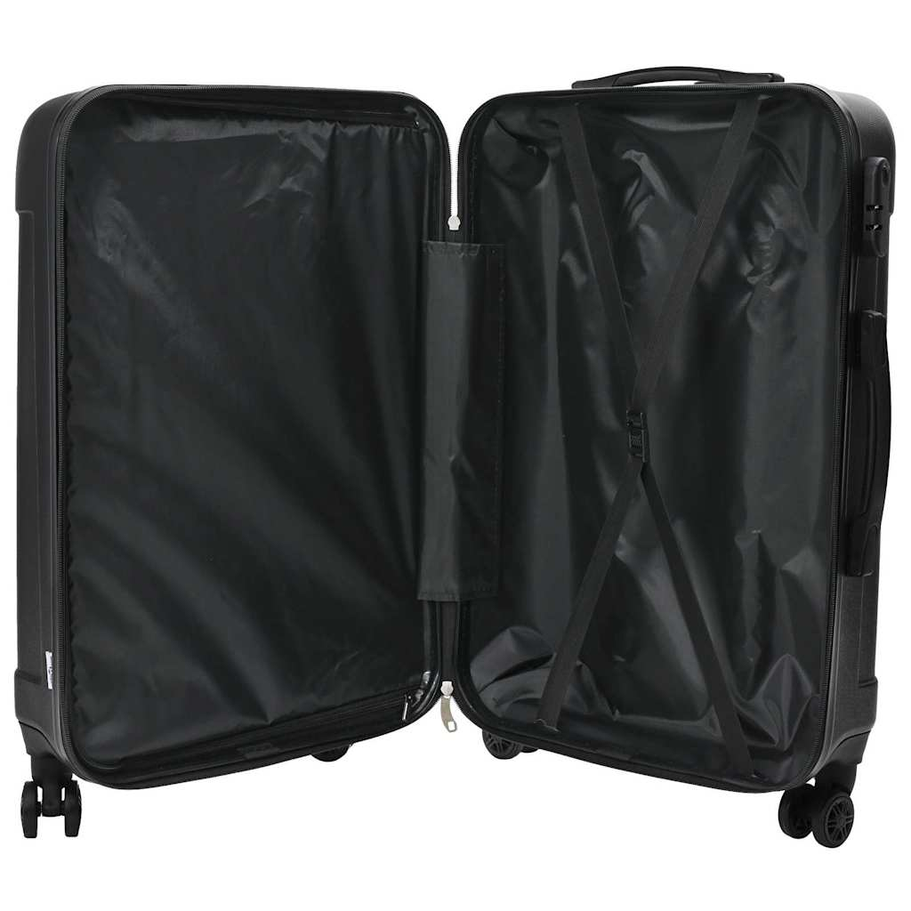 vidaXL Suitcase with Lock 3 pcs Black 50 x 31 x 78 cm ABS Plastic