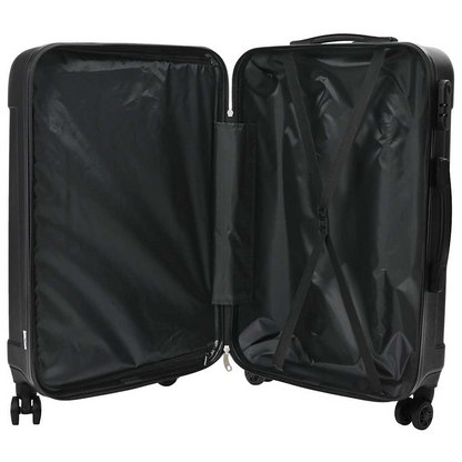 vidaXL Suitcase with Lock 3 pcs Black 50 x 31 x 78 cm ABS Plastic