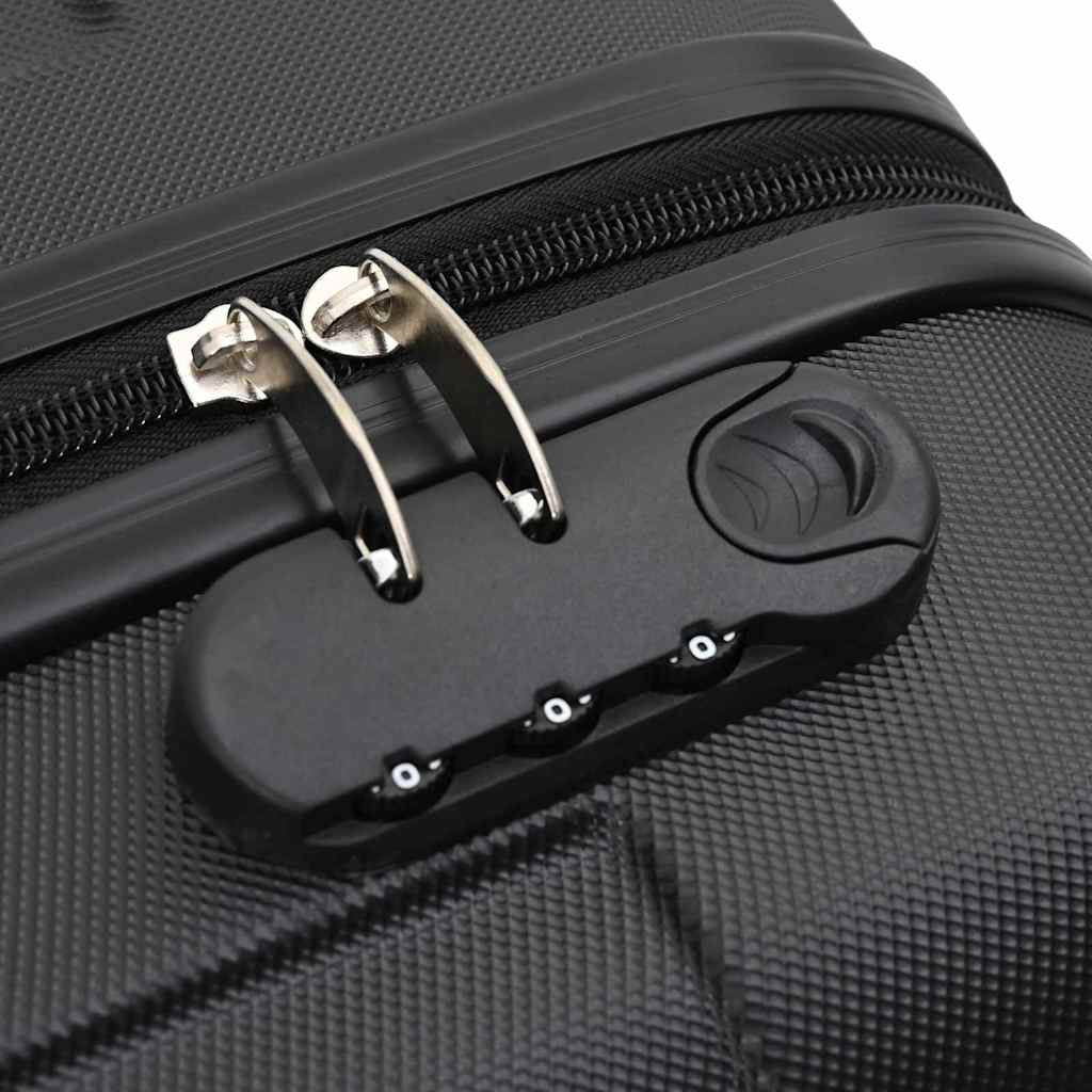 vidaXL Suitcase with Lock 3 pcs Black 50 x 31 x 78 cm ABS Plastic