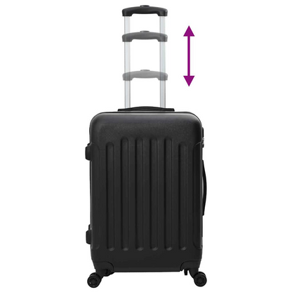 vidaXL Suitcase with Lock 3 pcs Black 50 x 31 x 78 cm ABS Plastic