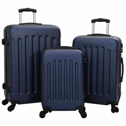 vidaXL Suitcase with Lock 3 pcs Dark Blue 50 x 31 x 78 cm ABS Plastic