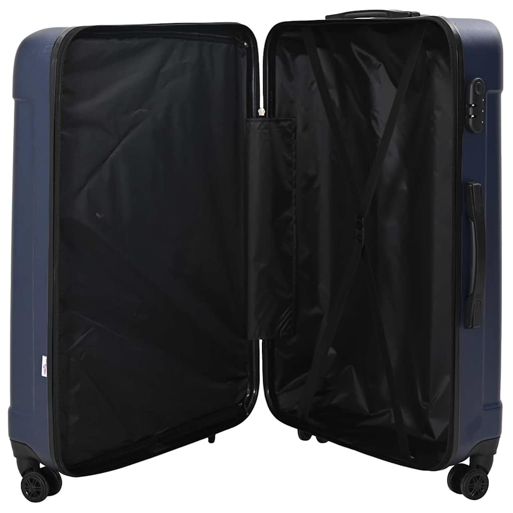 vidaXL Suitcase with Lock 3 pcs Dark Blue 50 x 31 x 78 cm ABS Plastic