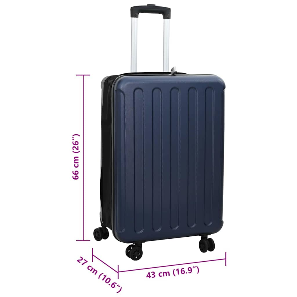 vidaXL Suitcase Folding Dark blue 43 x 27 x 66 cm ABS Plastic