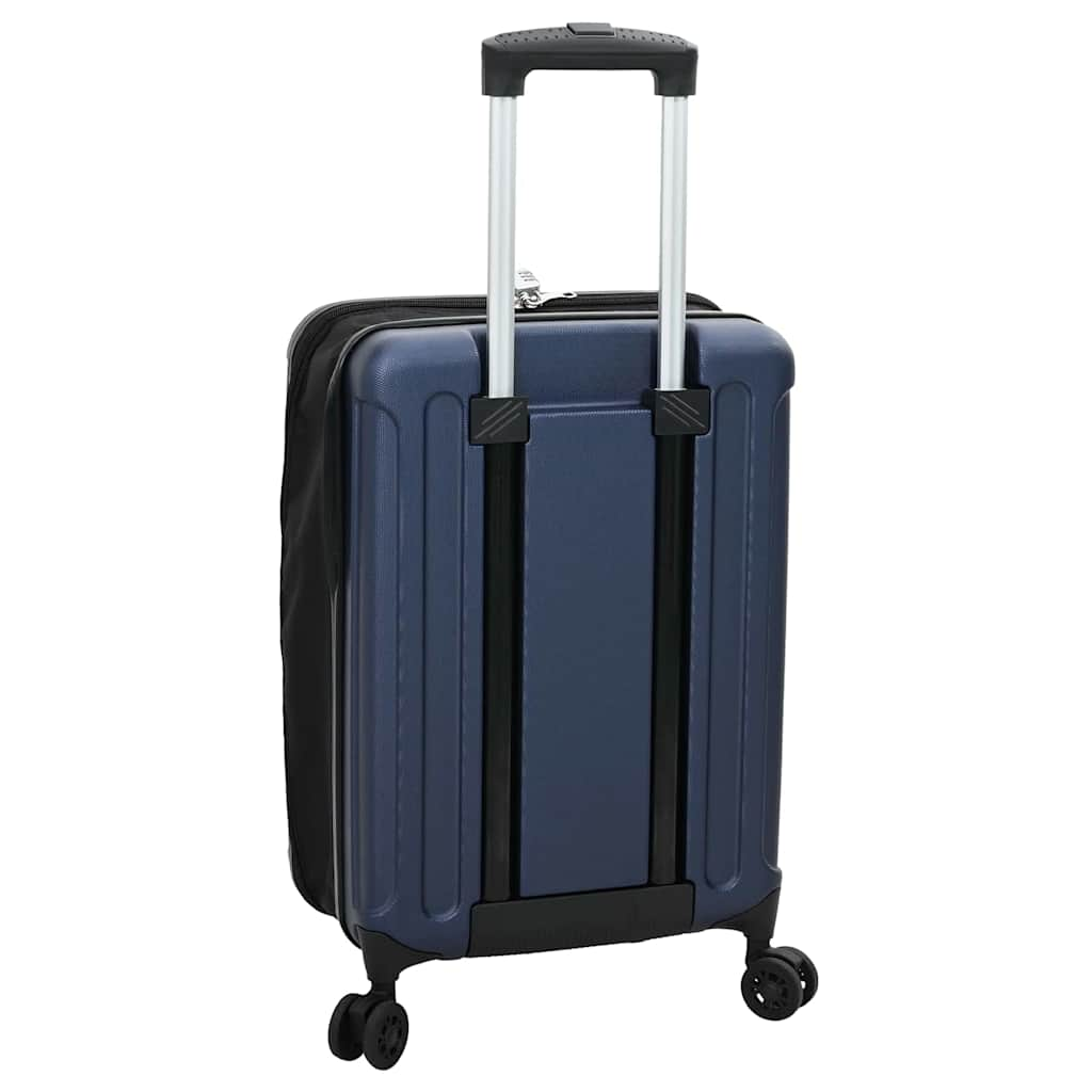 vidaXL Dark Blue Suitcase Folding 34 x 23 x 55.5 cm | ABS Plastic Travel Luggage