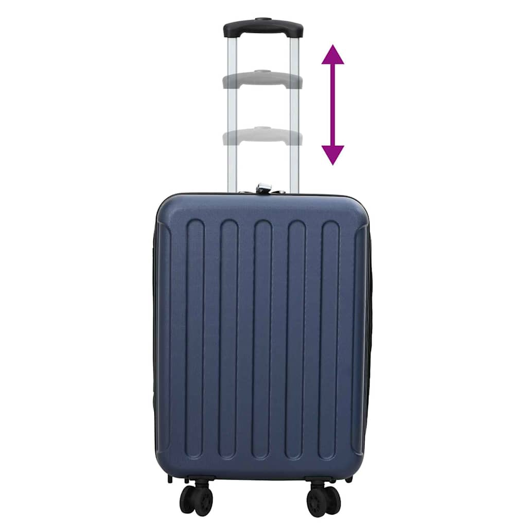 vidaXL Dark Blue Suitcase Folding 34 x 23 x 55.5 cm | ABS Plastic Travel Luggage