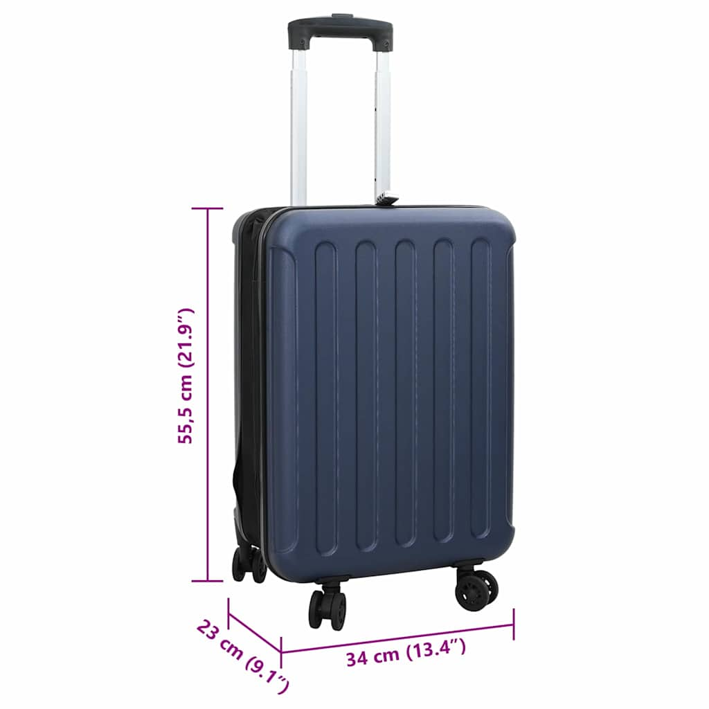 vidaXL Dark Blue Suitcase Folding 34 x 23 x 55.5 cm | ABS Plastic Travel Luggage