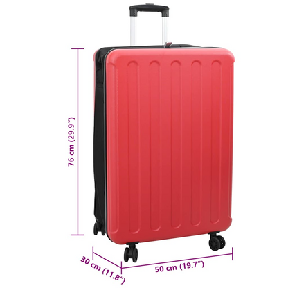 vidaXL Suitcase Folding with Lock Red 50 x 30 x 76 cm ABS Plastic