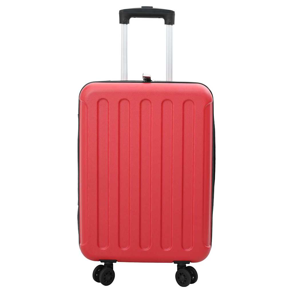vidaXL Red ABS Plastic Suitcase with Lock - 34x23x55.5 cm